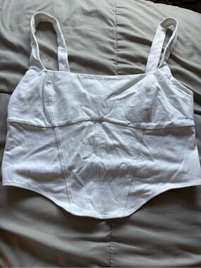 Garage White Cropped Tank